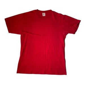 Vintage 90's USA Jerzees Size Large‎ Red T Shirt Blank 100% Cotton